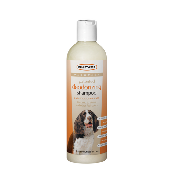 natural dog shampoo deodorizing skunk