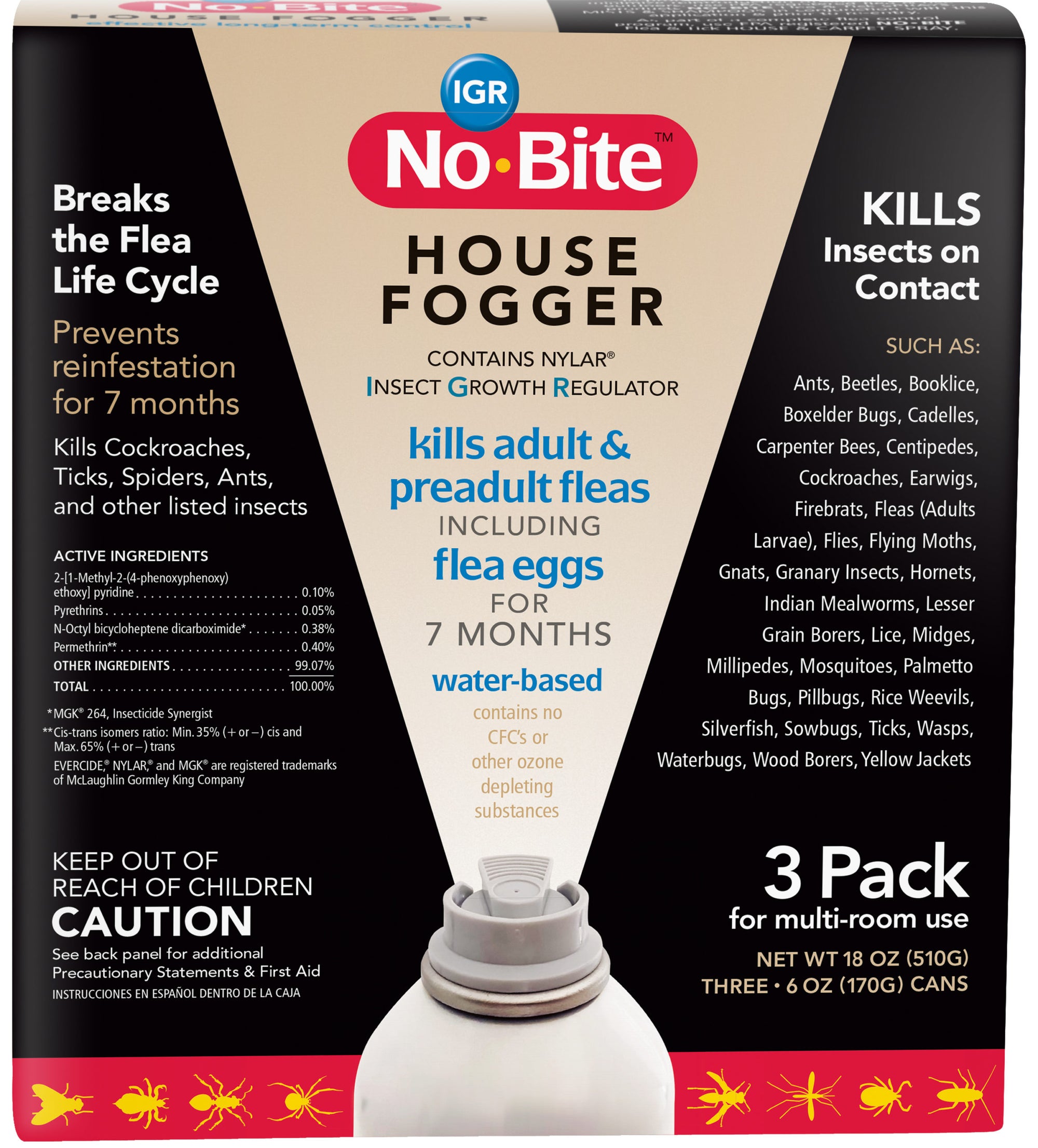 nobite house fogger fleas 3 pack